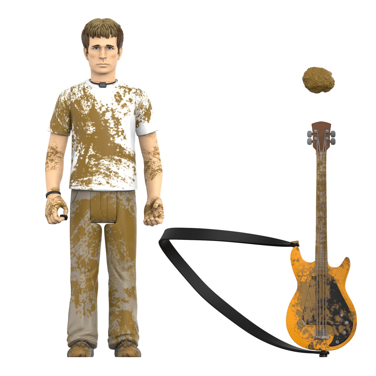 Green Day ReAction Action Figure Wave 01 Mike Dirnt (Mud Fight) - Super7 Action Figures