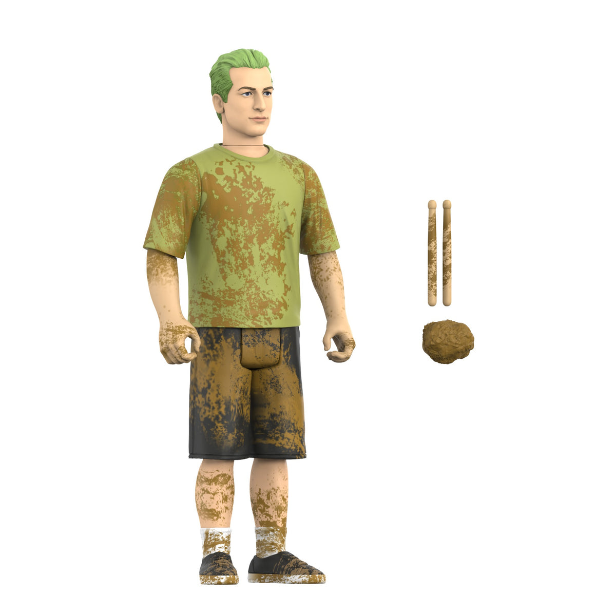 Green Day ReAction Action Figure Wave 01 Tré Cool (Mud Fight) - Super7 Action Figures