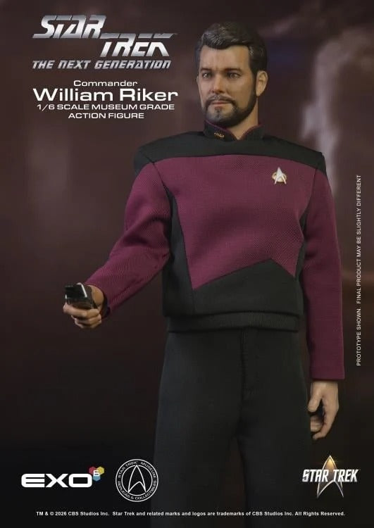 Star Trek: The Next Generation Commander William T. Riker (Essentials Ver.) 1/6 Scale Action Figure - EXO-6 Action Figures