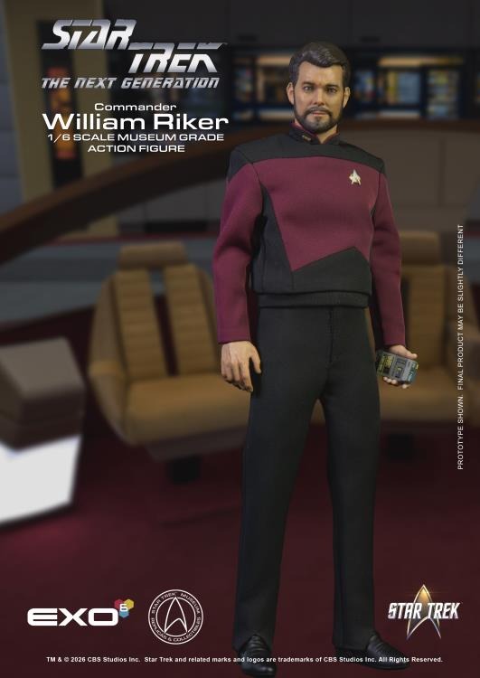 Star Trek: The Next Generation Commander William T. Riker (Essentials Ver.) 1/6 Scale Action Figure - EXO-6 Action Figures