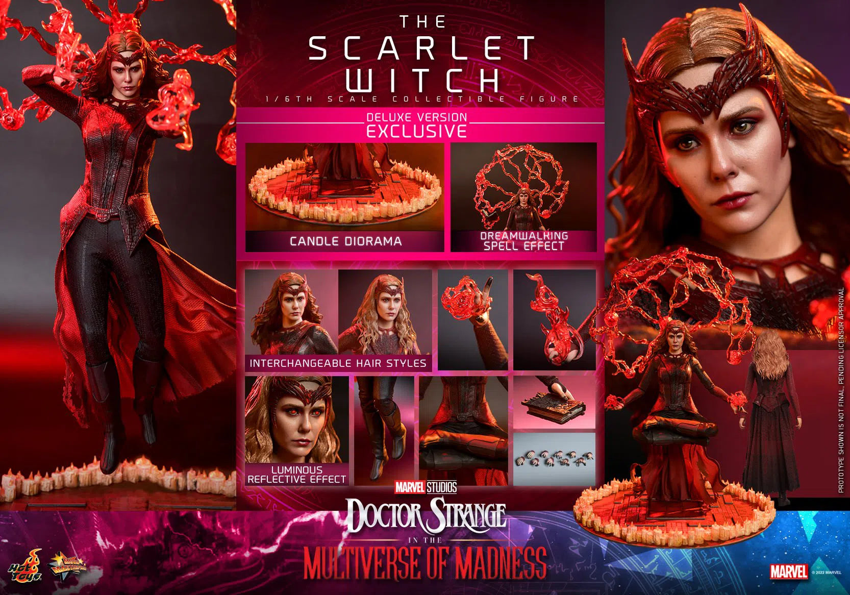 The Scarlet Witch: Deluxe: Multiverse Of Madness: Marvel: MMS653: Hot Toys: Hot Toys