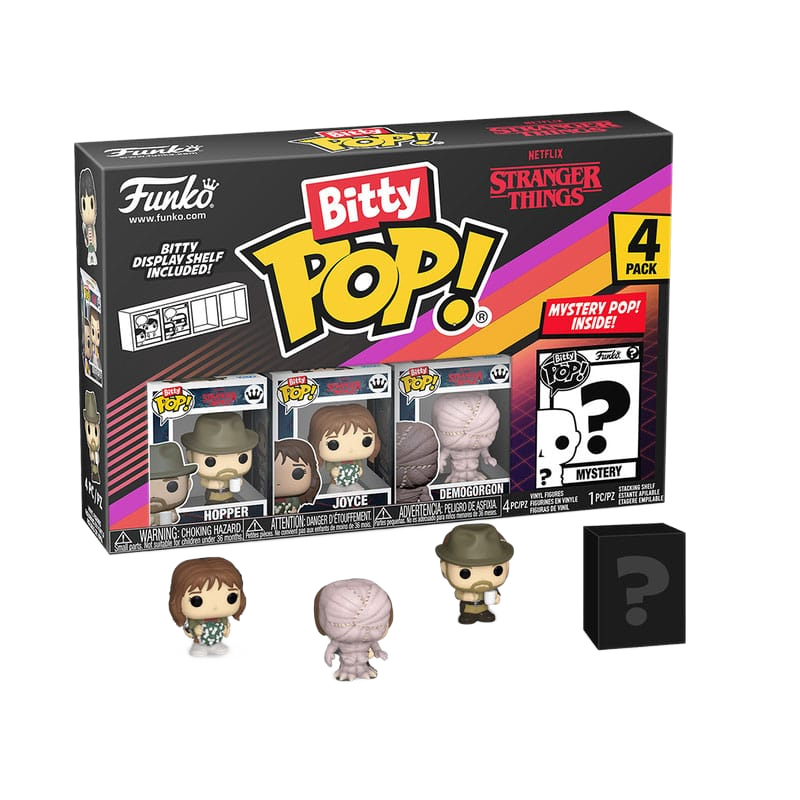 Stranger Things Bitty POP! Vinyl Figure 4-Pack Hopper 2,5 cm - Funko Mini Figures, Pop! Figures