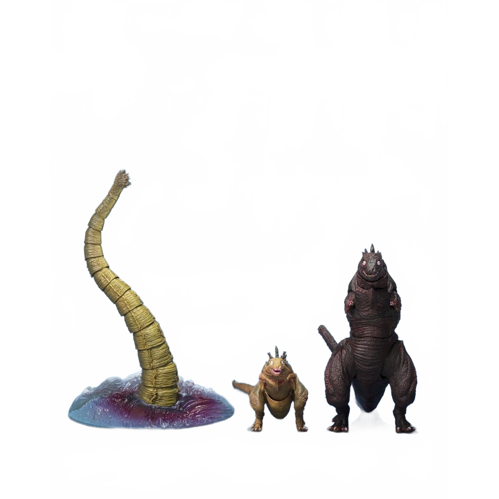 Godzilla 2016 S.H.MonsterArts Action Figures 3-Pack The Second Form, Thrid Form, Giant Unidentified Creature Set - Bandai Tamashii Nations Action Figures