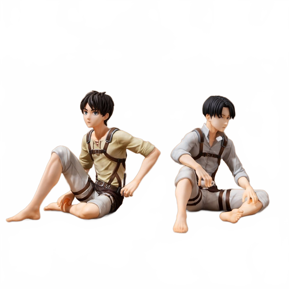 Attack on Titan G.E.M. Series PVC Figures 2-Pack Eren Yeager & Squad Captain Levi Palm Size - Megahouse Statues