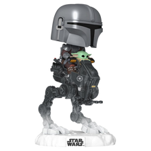 Star Wars: The Mandalorian and Grogu POP! Rides Deluxe Vinyl Bobblehead Figure The Mandalorian with Grogu in Imperial Remnant AT-RT - Funko Pop! Figures