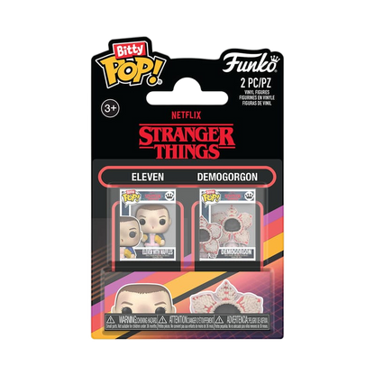 Stranger Things Bitty POP! Vinyl Figure 2-Pack Eleven&Demogorgon 2,5 cm - Funko Mini Figures, Pop! Figures