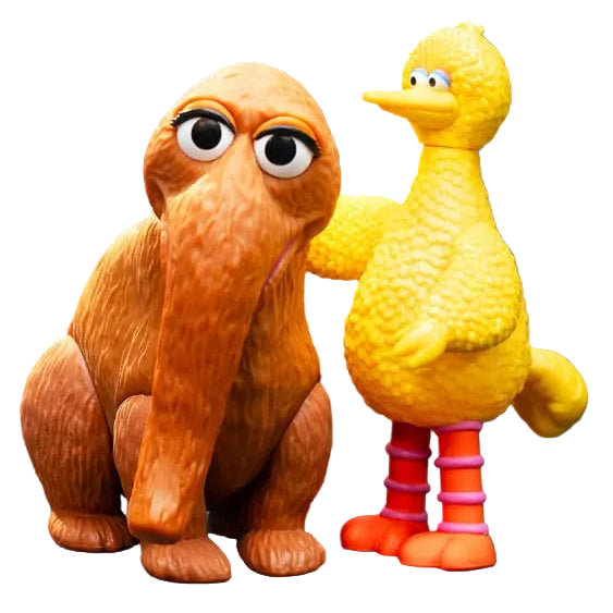 Sesame Street ReAction Action Figures 2-Pack Big Bird and Mr. Snuffleupagus - Super7 Action Figures