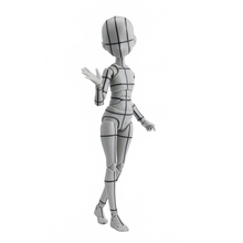 S.H.Figuarts Action Figure Body-Chan -Ken Sugimori- Edition -Wireframe- (Gray Color Ver.) 13 cm - Bandai Tamashii Nations Action Figures