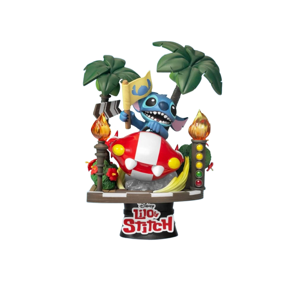 Disney: Lilo & Stitch - Stitch Racing Car PVC Diorama - Beast Kingdom Toys Statues