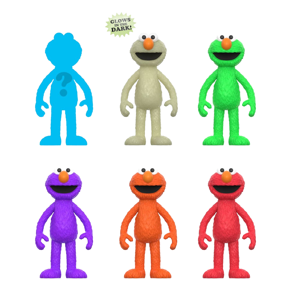 Sesame Street ReAction Action Figures 10 cmWave 04 Elmo Blind Box Display Box Qty 12 - Super7 Action Figures, Blind Boxes