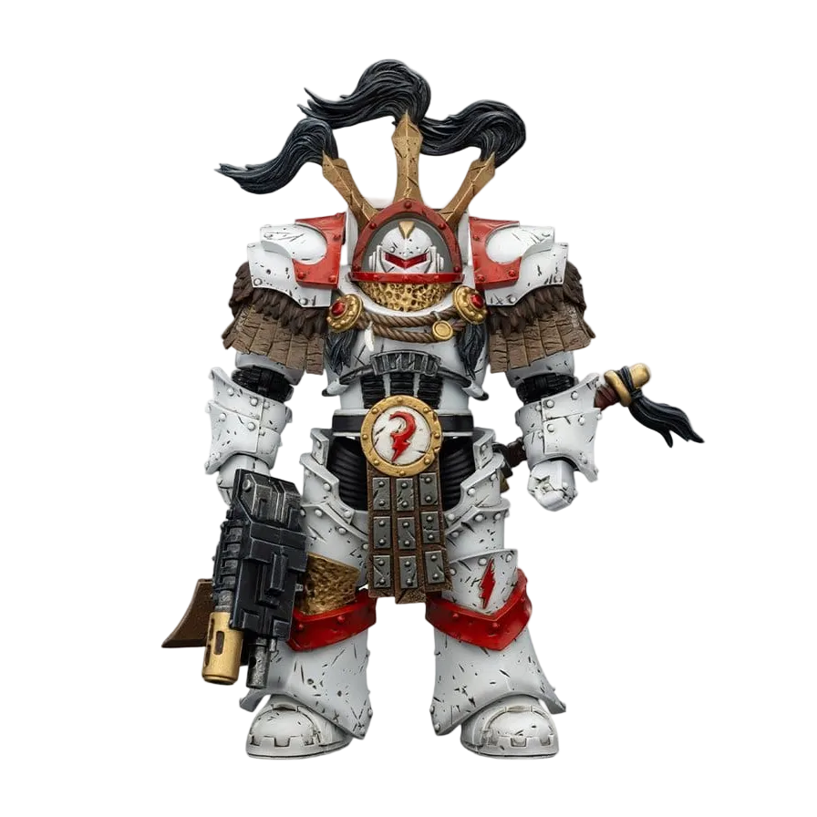 Warhammer 40,000 Action Figure White Scars Legion Praetor in Cataphractii Terminator Armour with Cyber Hawk Chogorian sword and combi-melta 14 cm - Joy Toy Action Figures