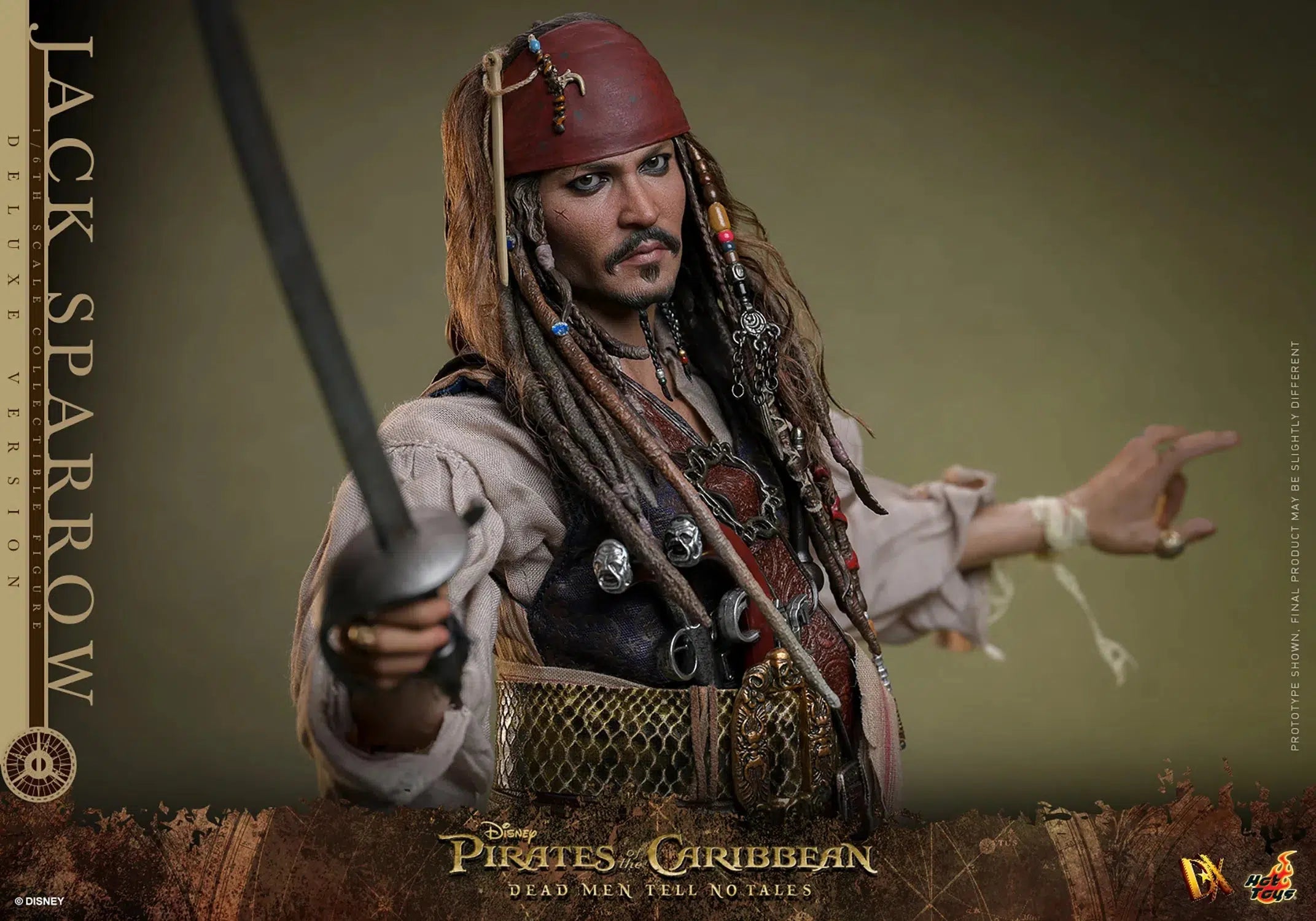 Jack Sparrow: Pirates Of The Caribbean: Dead Men Tell No Tales: Deluxe: Sixth Scale: DX38: Hot Toys