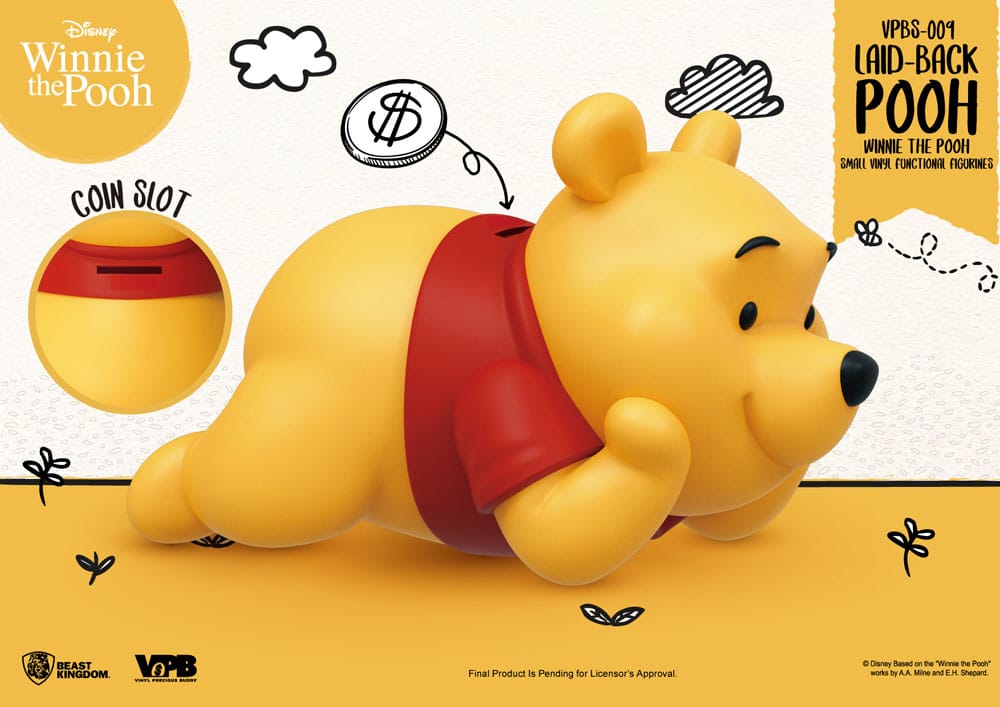 Winnie The Pooh Small Vinyl Bank laid-back Winnie 17 cm - Beast Kingdom Toys Piggy Banks
