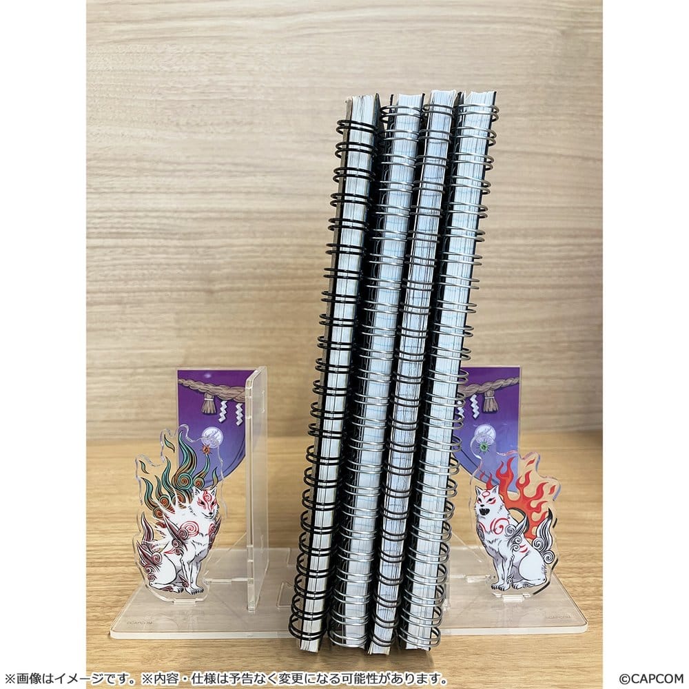 Okami 20th Anniversary Reprint Art Project Acrylic Bookends - Capcom Book Ends
