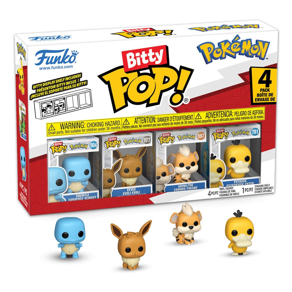 Pokémon Bitty POP! Vinyl Figure 4-Pack Series 4 2 cm - Funko Mini Figures, Pop! Figures