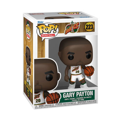 Sonics: Pop! Basketball #223: Gary Payton (White Home Uniform): Vinyl Figure