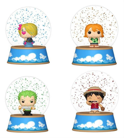 One Piece Mini Figures Glitter Globes PDQ 5 cm Display Box Qty 12