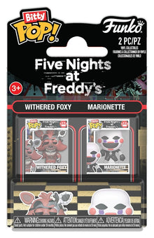 Five Nights at Freddy's Bitty POP! Vinyl Figure 2-Pack Withered Foxy & Marionette 2 cm - Funko Mini Figures, POP! Figures