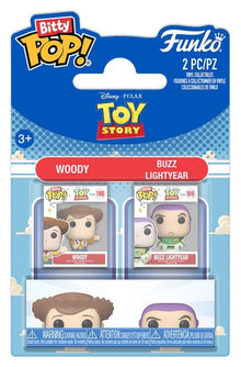 Toy Story Bitty POP! Vinyl Figures 2-Pack Woody & Buzz Lightyear 2 cm - Funko Mini Figures, Pop! Figures