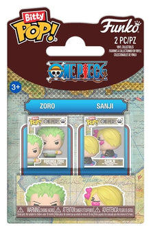 One Piece Bitty POP! Vinyl Figures 2-Pack Zoro & Sanji 2 cm - Funko Mini Figures, Pop! Figures