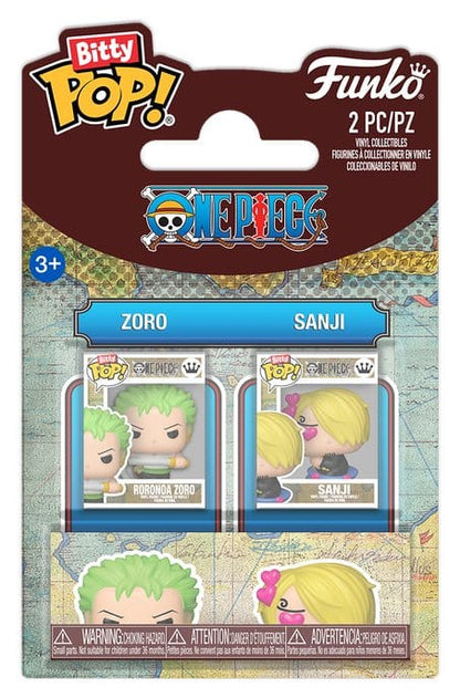 One Piece Bitty POP! Vinyl Figures 2-Pack Zoro & Sanji 2 cm - Funko Mini Figures, Pop! Figures