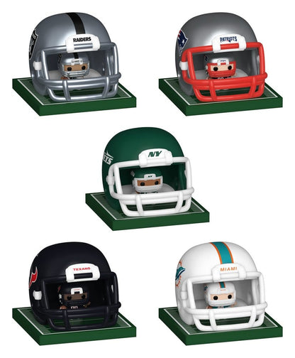 NFL Bitty POP! Helmets Vinyl Figures AFC Series 1 Assortment Box Qty 12
