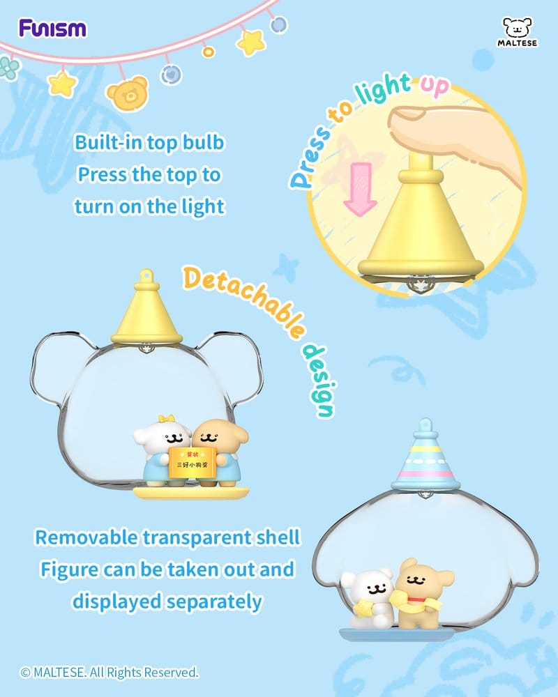 Maltese Childhood Days Series Mini Figure Blind Box Display Box Qty 8 - Funism Mini Figures, Blind Boxes