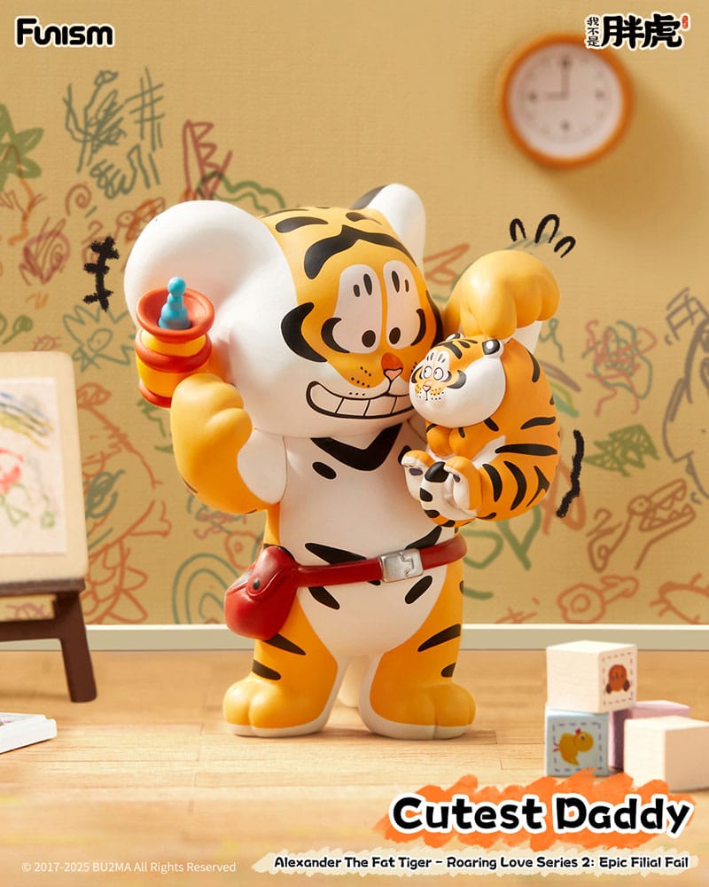 Alexander The Fat Tiger Mini Figures Roaring Love Series 2: Epic Filial Fabil7 cm Display Box Qty 8 - Funism Mini Figures, Blind Boxes
