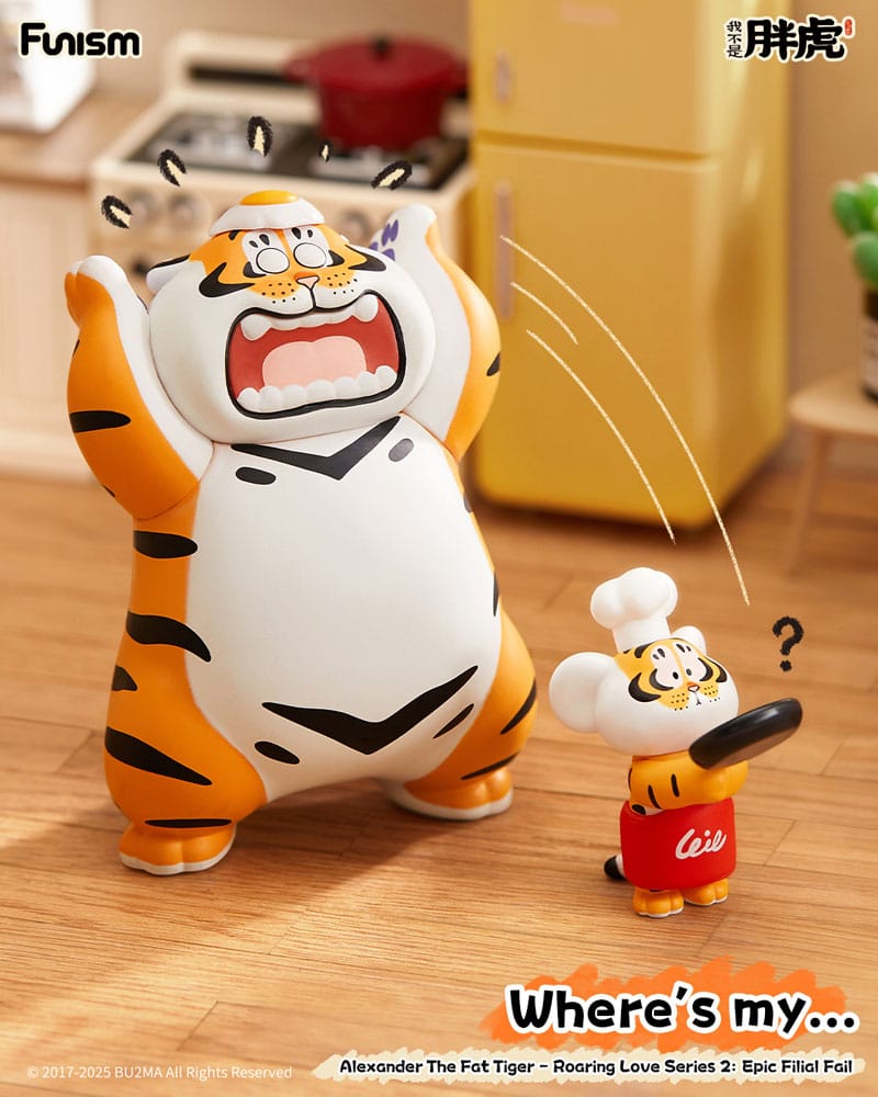 Alexander The Fat Tiger Mini Figures Roaring Love Series 2: Epic Filial Fabil7 cm Display Box Qty 8 - Funism Mini Figures, Blind Boxes