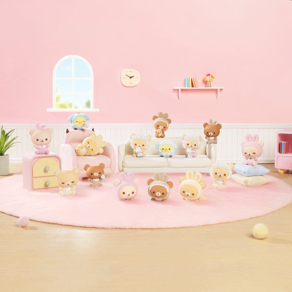 Rilakkuma Nuonuo Baby Series Blind Box Mini Figures Cubby Face Display Box Qty 4 - Funism Mini Figures, Blind Boxes
