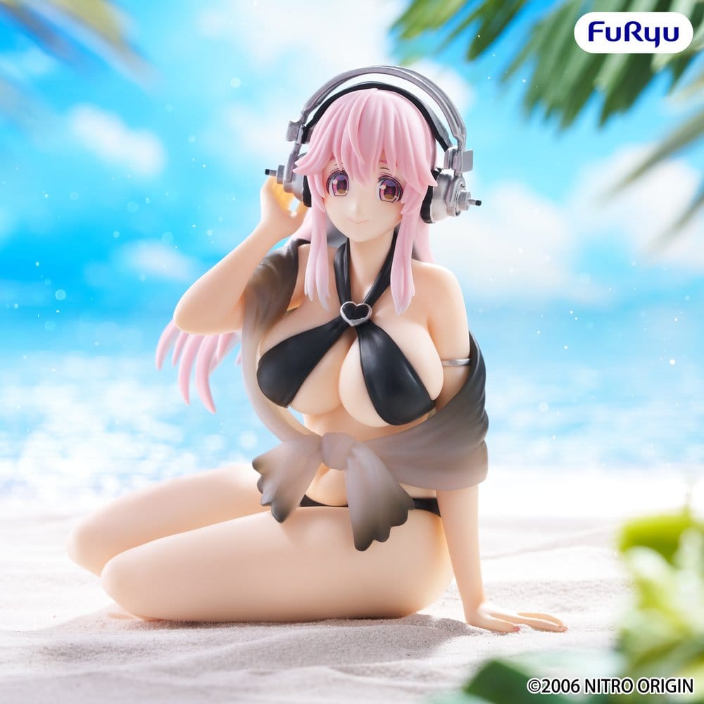 Super Sonico Noodle Stopper PVC Statue Super Sonico Swimsuit Black Color Ver. - Furyu Statues