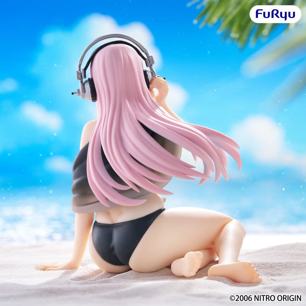 Super Sonico Noodle Stopper PVC Statue Super Sonico Swimsuit Black Color Ver. - Furyu Statues
