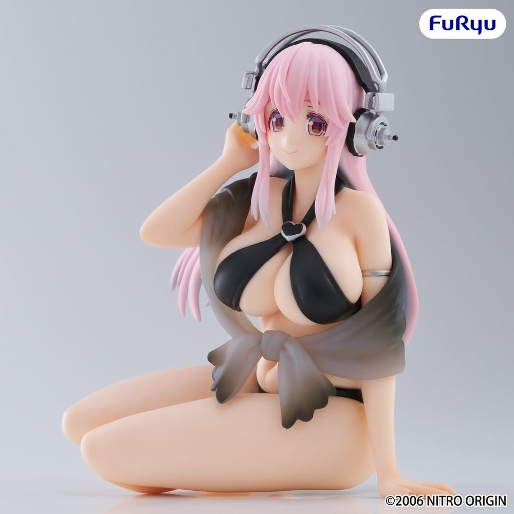 Super Sonico Noodle Stopper PVC Statue Super Sonico Swimsuit Black Color Ver. - Furyu Statues