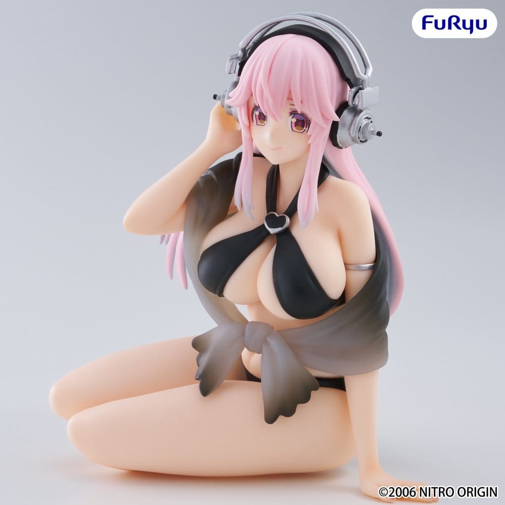 Super Sonico Noodle Stopper PVC Statue Super Sonico Swimsuit Black Color Ver. - Furyu Statues
