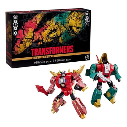 Transformers Age of the Primes Leader Class Action Figure G2 Universe Dinobots Snarl & Slug 19 cm - Hasbro Action Figures