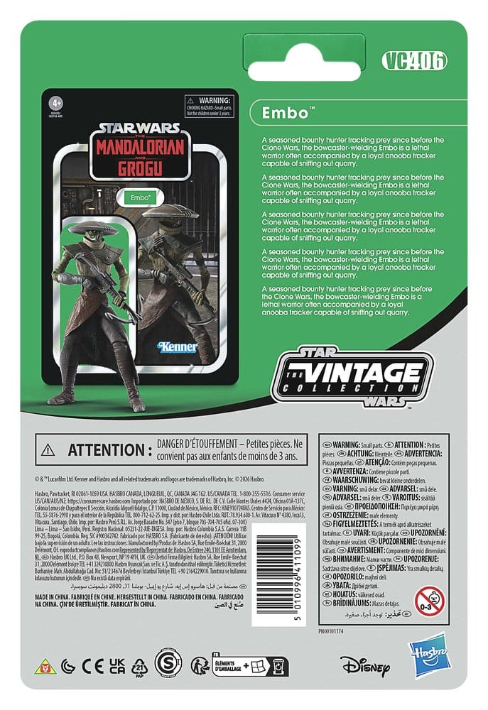 Star Wars: The Mandalorian and Grogu Vintage Collection Action Figure Embo - Hasbro Action Figures