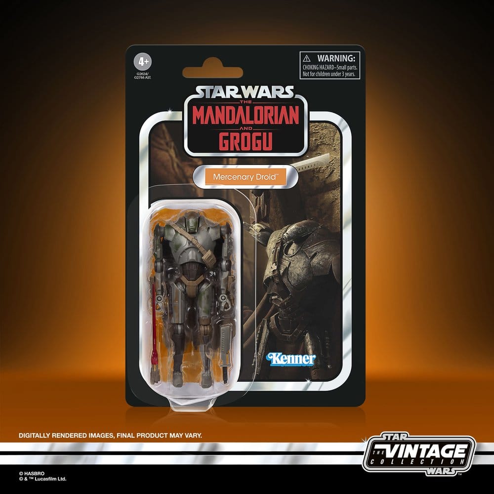 Star Wars: The Mandalorian and Grogu Vintage Collection Action Figure Mercenary Droid - Hasbro Action Figures