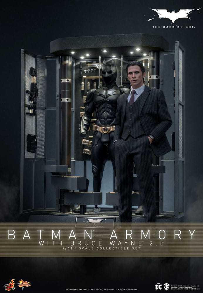 Batman: The Dark Knight: Armory With Bruce Wayne & Batman: 2.0 - Hot Toys Action Figures