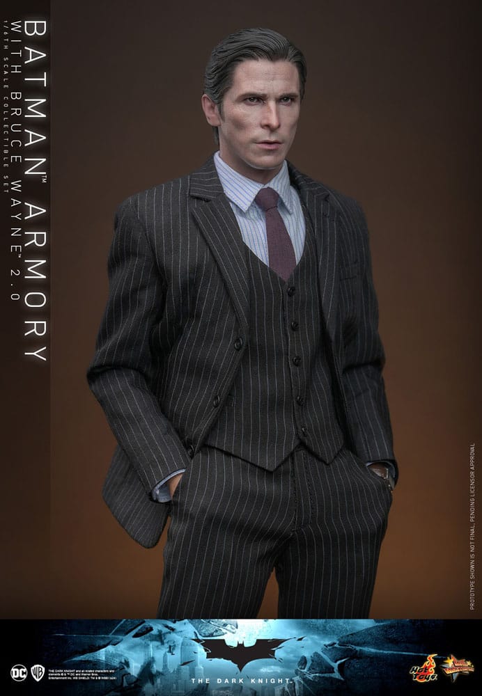 Batman: The Dark Knight: Armory With Bruce Wayne & Batman: 2.0 - Hot Toys Action Figures