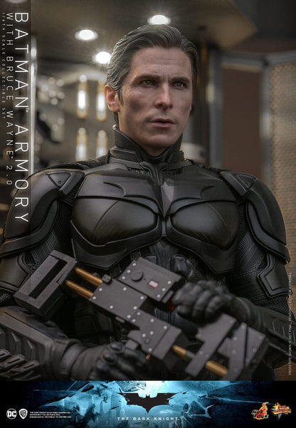 Batman: The Dark Knight: Armory With Bruce Wayne & Batman: 2.0 - Hot Toys Action Figures