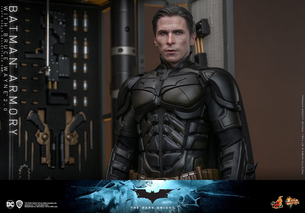 Batman: The Dark Knight: Armory With Bruce Wayne & Batman: 2.0 - Hot Toys Action Figures