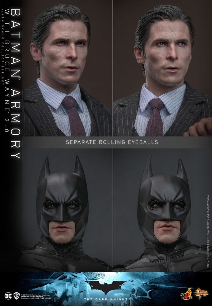 Batman: The Dark Knight: Armory With Bruce Wayne & Batman: 2.0 - Hot Toys Action Figures