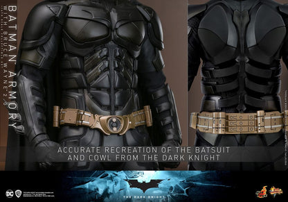Batman: The Dark Knight: Armory With Bruce Wayne & Batman: 2.0 - Hot Toys Action Figures