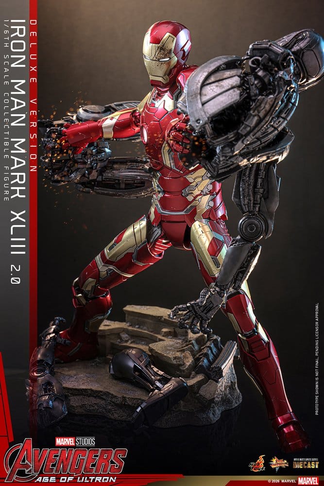 Avengers: Age of Ultron Movie Masterpiece Diecast Action Figure 1/6 Iron Man Mark XLIII (2.0) (Deluxe Version) 32 cm - Hot Toys Action Figures
