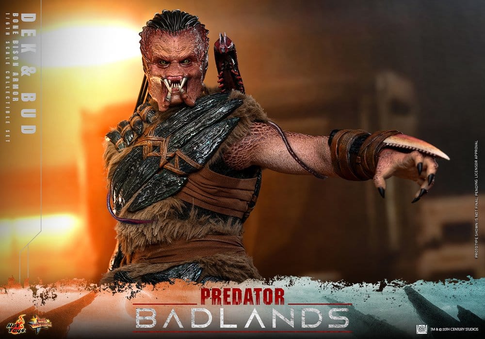 Predator: Badlands Movie Masterpiece Action Figures 2-Pack 1/6 Dek (Bone Bison Armor) and Bud 31 cm - Hot Toys Action Figures