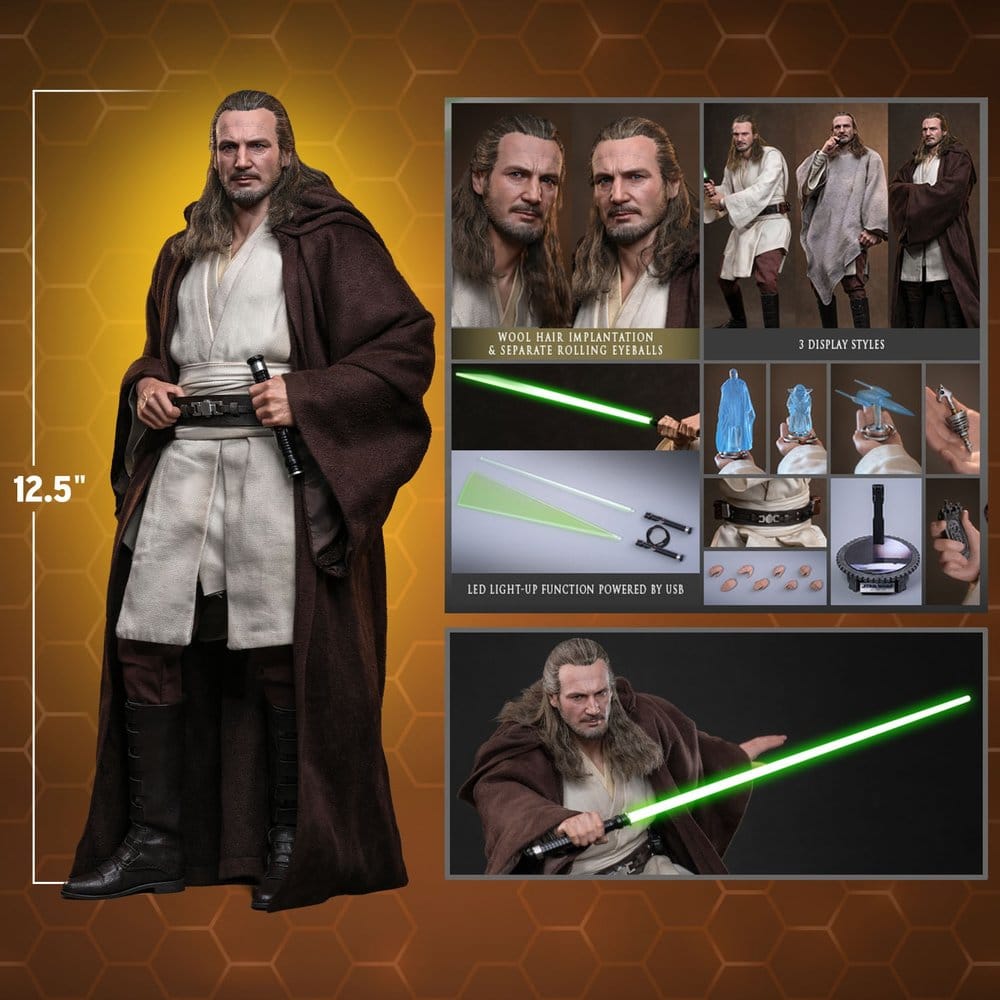 Star Wars: The Phantom Menace Movie Masterpiece Action Figure 1/6 Qui-Gon Jinn (Artisan Edition) Hot Toys Exclusive