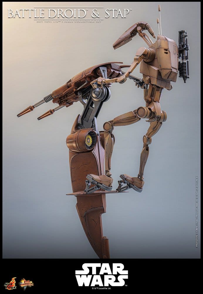 Star Wars: The Phantom Menace Movie Masterpiece Action Figure Set 1/6 Battle Droid & STAP 32 cm - Hot Toys Action Figures
