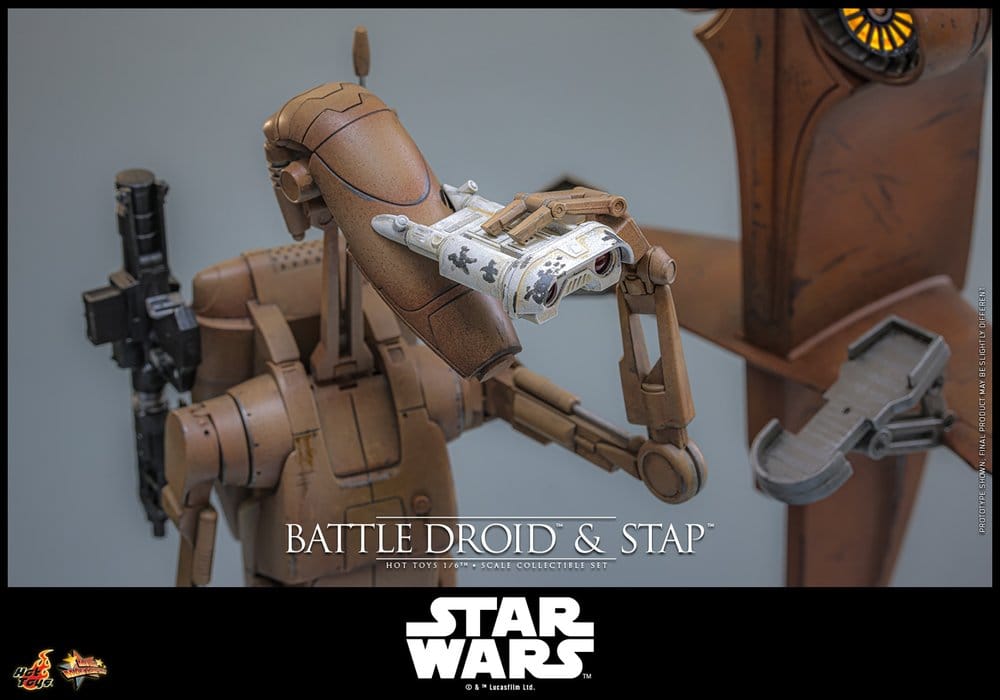 Star Wars: The Phantom Menace Movie Masterpiece Action Figure Set 1/6 Battle Droid & STAP 32 cm - Hot Toys Action Figures