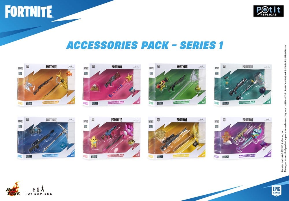 Fortnite Petit Replicas Accessories Pack Series 1 Assortment Box Qty 8 - Hot Toys Mini Figures: Accessories