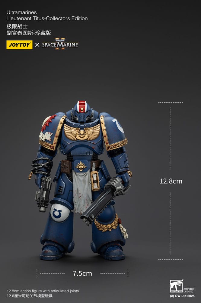 Warhammer 40,000: Space Marine 2 Action Figure Ultramarines Lieutenant Titus Collectors Edition 13 cm - Joy Toy Action Figures